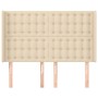 Headboard with cream fabric ears 147x16x118/128 cm by , Headboards and footboards - Ref: Foro24-3120017, Price: 134,07 €, Dis...