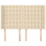 Headboard with cream fabric ears 147x16x118/128 cm by , Headboards and footboards - Ref: Foro24-3120017, Price: 116,04 €, Dis...