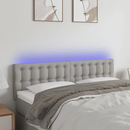 Light gray fabric headboard with LED 144x5x78/88 cm by , Headboards and footboards - Ref: Foro24-3122044, Price: 60,98 €, Dis...