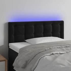 Black velvet headboard with LED 80x5x78/88 cm by , Headboards and footboards - Ref: Foro24-3122078, Price: 42,87 €, Discount: %