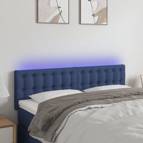 LED-Kopfteil aus blauem Stoff, 144 x 5 x 78/88 cm von , Kopf- und Fußteile - Ref: Foro24-3122050, Preis: 60,69 €, Rabatt: %