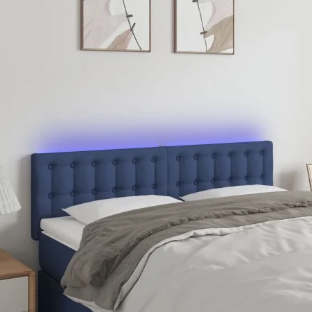 LED-Kopfteil aus blauem Stoff, 144 x 5 x 78/88 cm von , Kopf- und Fußteile - Ref: Foro24-3122050, Preis: 59,30 €, Rabatt: %