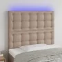 Headboard with LED lights cappuccino synthetic leather 80x5x118/128cm by , Headboards and footboards - Ref: Foro24-3122501, P...