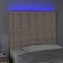 Headboard with LED lights cappuccino synthetic leather 80x5x118/128cm by , Headboards and footboards - Ref: Foro24-3122501, P...