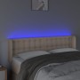 Kopfteil mit LED-Cappuccino-Kunstleder 147x16x78/88 cm von , Kopf- und Fußteile - Ref: Foro24-3123331, Preis: 79,23 €, Rabatt: %