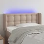 Cabecero con LED cuero sintético color capuchino 93x16x78/88 cm de , Cabeceros y pies de cama - Ref: Foro24-3123319, Precio: ...