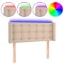 Kopfteil mit LED-Kunstleder in der Farbe Cappuccino, 93 x 16 x 78/88 cm von , Kopf- und Fußteile - Ref: Foro24-3123319, Preis...