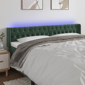 Dunkelgrünes Samtkopfteil mit LED 203x16x78/88 cm von , Kopf- und Fußteile - Ref: Foro24-3123641, Preis: 103,62 €, Rabatt: %