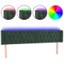 Dark green velvet headboard with LED 203x16x78/88 cm by , Headboards and footboards - Ref: Foro24-3123641, Price: 103,62 €, D...