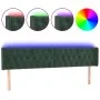 Dunkelgrünes Samtkopfteil mit LED 203x16x78/88 cm von , Kopf- und Fußteile - Ref: Foro24-3123641, Preis: 101,88 €, Rabatt: %