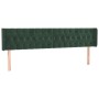 Dark green velvet headboard with LED 203x16x78/88 cm by , Headboards and footboards - Ref: Foro24-3123641, Price: 103,62 €, D...