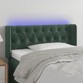 Dunkelgrünes Samtkopfteil mit LED 103x16x78/88 cm von , Kopf- und Fußteile - Ref: Foro24-3123617, Preis: 65,93 €, Rabatt: %