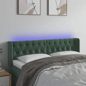 Dark green velvet LED headboard 163x16x78/88 cm by , Headboards and footboards - Ref: Foro24-3123629, Price: 93,84 €, Discoun...