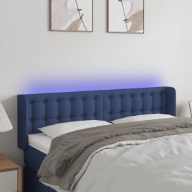 Blue fabric headboard with LED 147x16x78/88 cm by , Headboards and footboards - Ref: Foro24-3123674, Price: 68,27 €, Discount: %