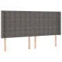 Headboard with LED gray synthetic leather 163x16x118/128cm by , Headboards and footboards - Ref: Foro24-3124148, Price: 128,3...