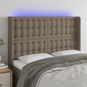 Cabecero con LED de tela gris taupe 147x16x118/128 cm de , Cabeceros y pies de cama - Ref: Foro24-3124484, Precio: 121,46 €, ...
