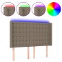 Headboard with LED in taupe gray fabric 147x16x118/128 cm by , Headboards and footboards - Ref: Foro24-3124484, Price: 125,62...