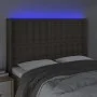 Headboard with LED in taupe gray fabric 147x16x118/128 cm by , Headboards and footboards - Ref: Foro24-3124484, Price: 121,46...