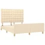 Bed frame with cream fabric headboard 140x190 cm by , Beds and slatted bases - Ref: Foro24-3125378, Price: 218,68 €, Discount: %