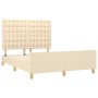 Bettrahmen mit cremefarbenem Stoffkopfteil 140x190 cm von , Betten und Lattenroste - Ref: Foro24-3125378, Preis: 244,76 €, Ra...