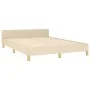 Bed frame with cream fabric headboard 140x190 cm by , Beds and slatted bases - Ref: Foro24-3125378, Price: 218,68 €, Discount: %