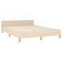 Bed frame with cream fabric headboard 140x200 cm by , Beds and slatted bases - Ref: Foro24-3125386, Price: 236,46 €, Discount: %