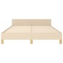 Bed frame with cream fabric headboard 140x200 cm by , Beds and slatted bases - Ref: Foro24-3125386, Price: 236,46 €, Discount: %