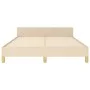 Bed frame with cream fabric headboard 140x200 cm by , Beds and slatted bases - Ref: Foro24-3125386, Price: 207,83 €, Discount: %