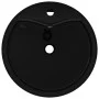 Lavabo de cerámica con agujero para grifo/desagüe negro redondo de vidaXL, Lavabos - Ref: Foro24-141939, Precio: 70,60 €, Des...
