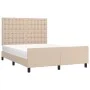Cappuccino synthetic leather headboard bed frame 140x190cm by , Beds and slatted bases - Ref: Foro24-3125572, Price: 210,96 €...