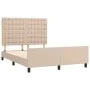 Cappuccino synthetic leather headboard bed frame 140x190cm by , Beds and slatted bases - Ref: Foro24-3125572, Price: 210,96 €...
