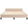 Cappuccino synthetic leather headboard bed frame 140x190cm by , Beds and slatted bases - Ref: Foro24-3125572, Price: 210,96 €...