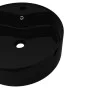 Lavabo de cerámica con agujero para grifo/desagüe negro redondo de vidaXL, Lavabos - Ref: Foro24-141939, Precio: 70,60 €, Des...
