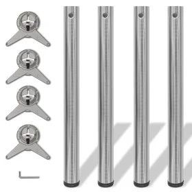 4 height-adjustable table legs 710 mm polished nickel color by vidaXL, Table legs - Ref: Foro24-242136, Price: 59,91 €, Disco...