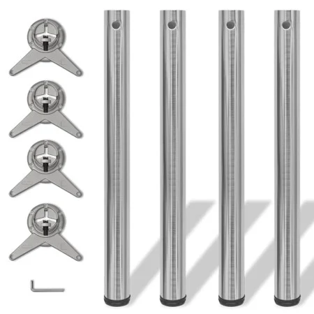 4 Patas de mesa ajustables en alturas 710 mm color níquel pulido de vidaXL, Patas para mesas - Ref: Foro24-242136, Precio: 59...
