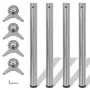 4 height-adjustable table legs 710 mm polished nickel color by vidaXL, Table legs - Ref: Foro24-242136, Price: 60,05 €, Disco...