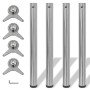 4 höhenverstellbare Tischbeine 710 mm, Farbe Nickel poliert von vidaXL, Tischbeine - Ref: Foro24-242136, Preis: 61,21 €, Raba...