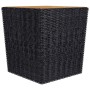 Set de bistró jardín 3 pzas ratán sintético madera maciza negro