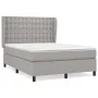 Box spring bed with light gray fabric mattress 140x200 cm by , Beds and slatted bases - Ref: Foro24-3128285, Price: 491,88 €,...