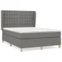 Box spring bed with dark gray fabric mattress 140x190 cm by , Beds and slatted bases - Ref: Foro24-3128838, Price: 544,67 €, ...