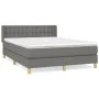 Box spring bed with dark gray fabric mattress 140x190 cm by , Beds and slatted bases - Ref: Foro24-3130586, Price: 501,05 €, ...