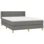 Box spring bed with dark gray fabric mattress 140x190 cm by , Beds and slatted bases - Ref: Foro24-3130586, Price: 501,05 €, ...
