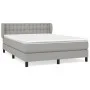 Box spring bed with light gray fabric mattress 140x200 cm by , Beds and slatted bases - Ref: Foro24-3126565, Price: 435,41 €,...