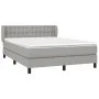 Box spring bed with light gray fabric mattress 140x200 cm by , Beds and slatted bases - Ref: Foro24-3126565, Price: 435,41 €,...