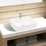 Lavabo de cerámica cuadrado orificio de grifo y desagüe blanco de vidaXL, Lavabos - Ref: Foro24-141936, Precio: 60,72 €, Desc...