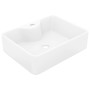 Lavabo de cerámica cuadrado orificio de grifo y desagüe blanco de vidaXL, Lavabos - Ref: Foro24-141936, Precio: 61,86 €, Desc...