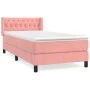 Box spring bed with pink velvet mattress 90x190 cm by , Beds and slatted bases - Ref: Foro24-3131116, Price: 326,55 €, Discou...