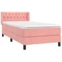 Box spring bed with pink velvet mattress 90x190 cm by , Beds and slatted bases - Ref: Foro24-3131116, Price: 326,55 €, Discou...