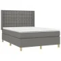 Box spring bed with dark gray fabric mattress 140x200 cm by , Beds and slatted bases - Ref: Foro24-3132314, Price: 514,46 €, ...