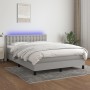 Cama box spring colchón y luces LED tela gris claro 140x200 cm de , Camas y somieres - Ref: Foro24-3133477, Precio: 429,71 €,...